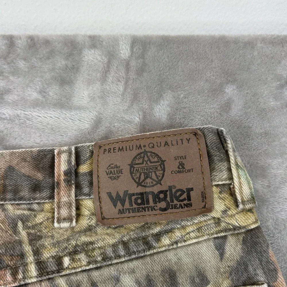 Wrangler 97GR1M Jeans Mens 36x34 Brown Camo Straight Hunting Denim Pants Outdoor
